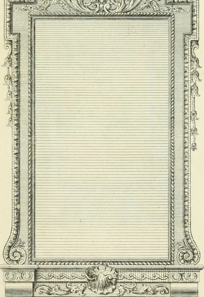 An illustration from The gentlemens or builders companion : containing variety of usefull designs for doors, gateways, peers, pavilions, temples, chimney-pieces, slab tables, pier glasses, or tabernacle frames, ceiling peices [sic] &c., 1739, leaf 110