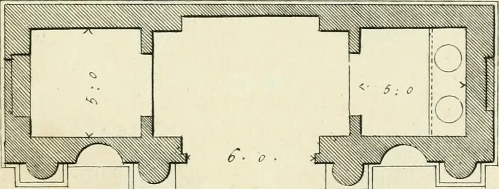 An illustration from The gentlemens or builders companion : containing variety of usefull designs for doors, gateways, peers, pavilions, temples, chimney-pieces, slab tables, pier glasses, or tabernacle frames, ceiling peices [sic] &c., 1739, leaf 44