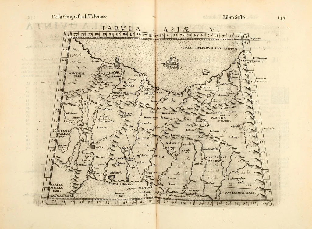 An illustration from Geografia di Claudio Tolomeo Alessandrino, 1599, leaf 433