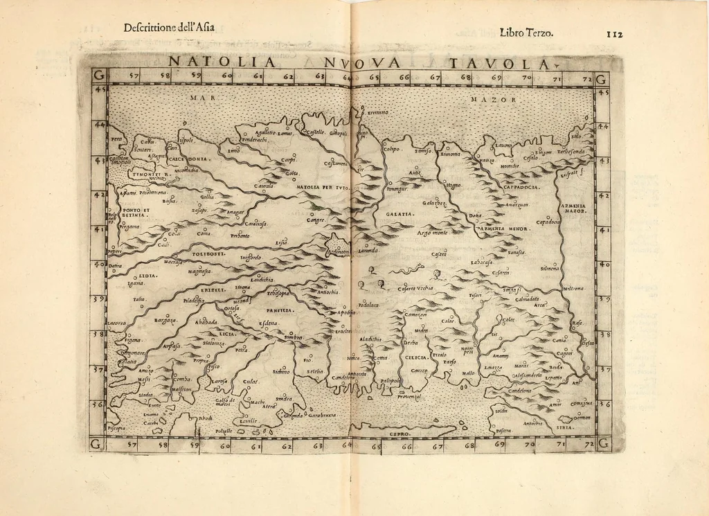 An illustration from Geografia di Claudio Tolomeo Alessandrino, 1599, leaf 755