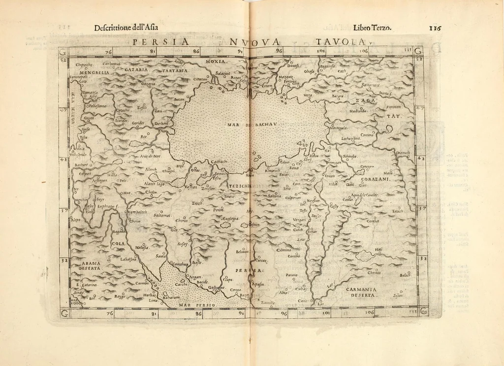 An illustration from Geografia di Claudio Tolomeo Alessandrino, 1599, leaf 763