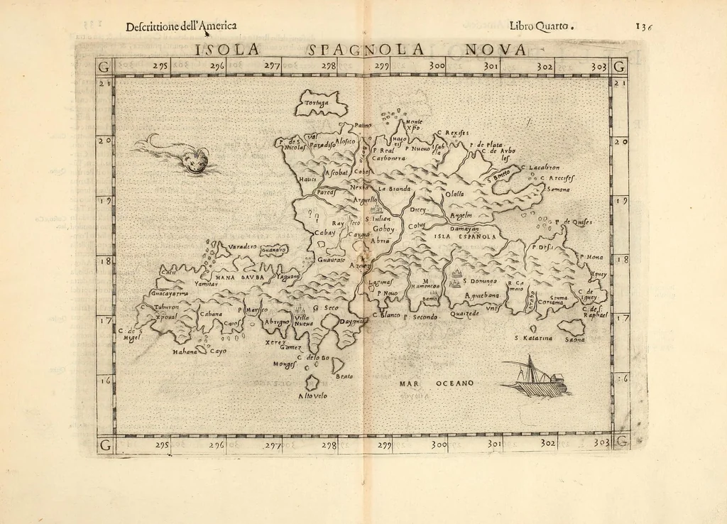 An illustration from Geografia di Claudio Tolomeo Alessandrino, 1599, leaf 803