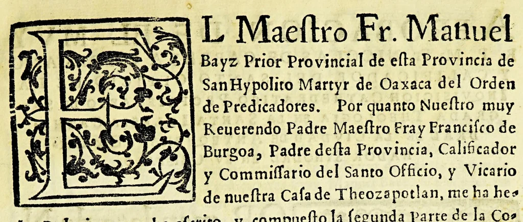 An illustration from Geografica descripcion de la parte septentrional, del polo artico de la America, y nueua iglesia de las Indias Occidentales, y sitio astronomico de esta Provincia de Predicadores de Antequera Valle de Oaxaca: en diez y siete grados del tropico de Cancer: debaxo de los aspectos, y radiaciones de planetas morales, que la fundaron con virtudes celestes, influyendola en santidad, y doctrina., 1674, leaf 15