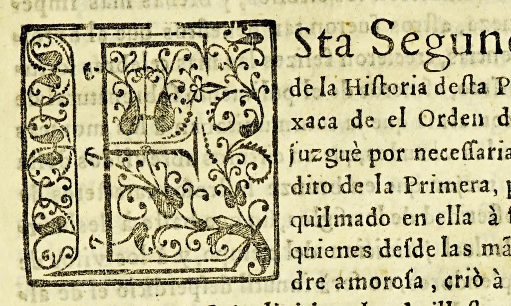 An illustration from Geografica descripcion de la parte septentrional, del polo artico de la America, y nueua iglesia de las Indias Occidentales, y sitio astronomico de esta Provincia de Predicadores de Antequera Valle de Oaxaca: en diez y siete grados del tropico de Cancer: debaxo de los aspectos, y radiaciones de planetas morales, que la fundaron con virtudes celestes, influyendola en santidad, y doctrina., 1674, leaf 23