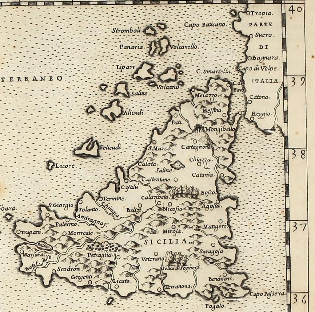 An illustration from Geographia Cl. Ptolemaei Alexandrini, 1562, leaf 501