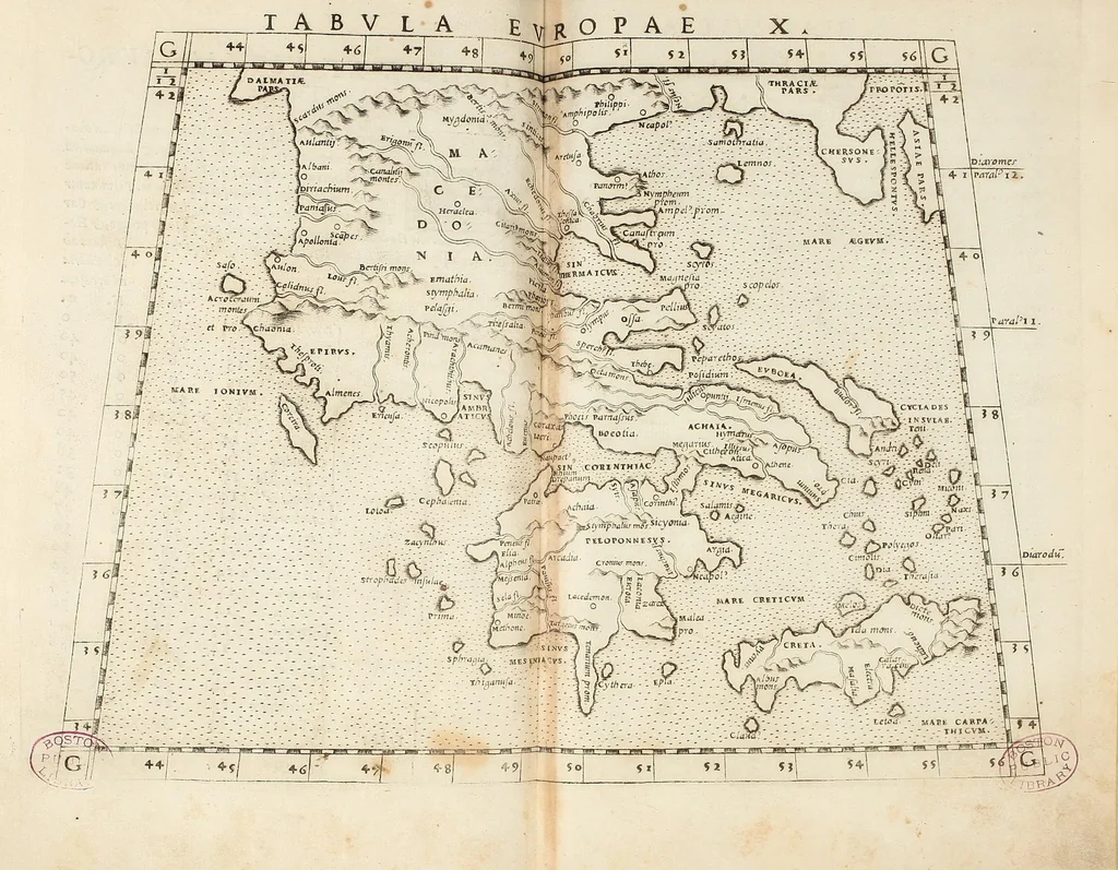 An illustration from Geographia Cl. Ptolemaei Alexandrini, 1562, leaf 529