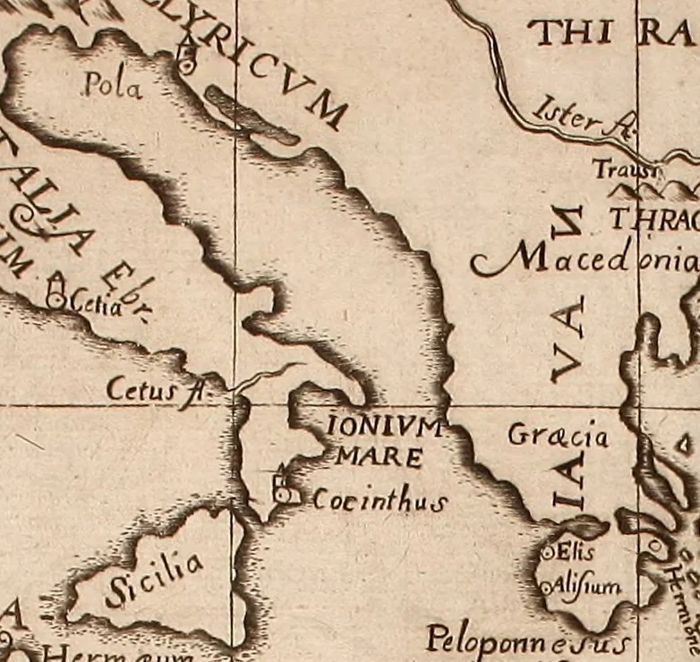 An illustration from Geographiæ sacræ pars prior[-altera] ... : cum tabula chorographica, & duplici indice, 1. Locorum scripturæ. 2. Rerum & verborum : adjecti sunt tres alij indices in fine totius operis, 1651, leaf 34