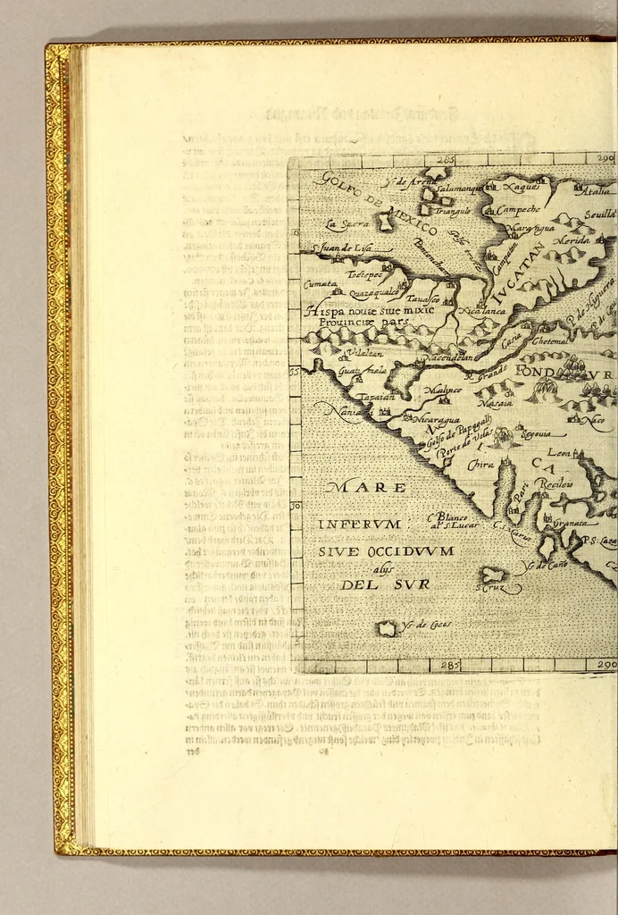 An illustration from Geographische vnd historische Beschreibung der uberauss grosser Landtschafft America: welche auch West Jndia, vnd jhrer grösse halben die New Welt genennet wirt. : Gar artig, vnd nach der Kunst in XX. Mappen oder Landtaffeln verfasset, vnd jetzt newlich in Kupffer gestochen, vnd an tag gegeben. : Dabey auff dem Rücken ieder Mappen gefunden wirdt, die Gestalt, Art, vne vornembste Gelgenheit der Landtschafft ... : Zu mehrem Verstand vnd Erklärung gemelter Landschafft America, ist hiebey gefügt ein schön vnd nützlicher Tractat von der Natur, Art, vnd Eygenschafft der Newer Welt ..., 1598, leaf 100