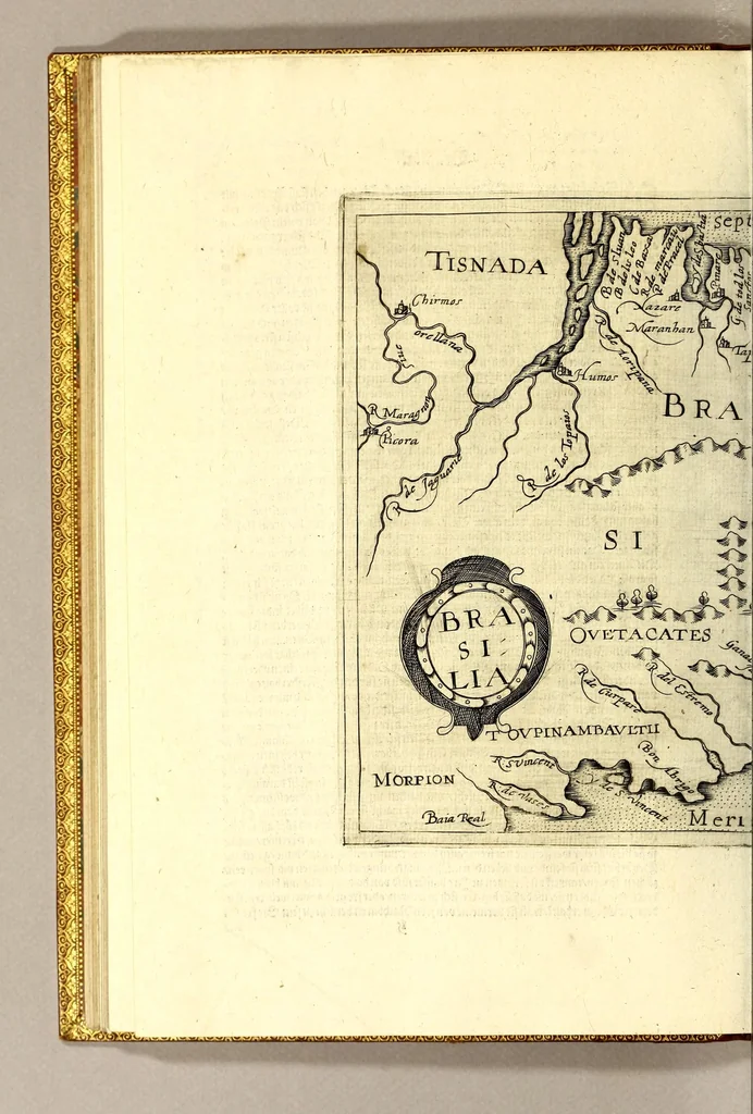 An illustration from Geographische vnd historische Beschreibung der uberauss grosser Landtschafft America: welche auch West Jndia, vnd jhrer grösse halben die New Welt genennet wirt. : Gar artig, vnd nach der Kunst in XX. Mappen oder Landtaffeln verfasset, vnd jetzt newlich in Kupffer gestochen, vnd an tag gegeben. : Dabey auff dem Rücken ieder Mappen gefunden wirdt, die Gestalt, Art, vne vornembste Gelgenheit der Landtschafft ... : Zu mehrem Verstand vnd Erklärung gemelter Landschafft America, ist hiebey gefügt ein schön vnd nützlicher Tractat von der Natur, Art, vnd Eygenschafft der Newer Welt ..., 1598, leaf 120