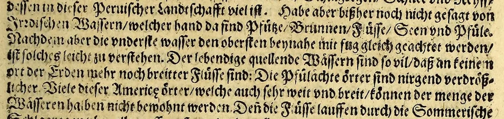 An illustration from Geographische vnd historische Beschreibung der uberauss grosser Landtschafft America: welche auch West Jndia, vnd jhrer grösse halben die New Welt genennet wirt. : Gar artig, vnd nach der Kunst in XX. Mappen oder Landtaffeln verfasset, vnd jetzt newlich in Kupffer gestochen, vnd an tag gegeben. : Dabey auff dem Rücken ieder Mappen gefunden wirdt, die Gestalt, Art, vne vornembste Gelgenheit der Landtschafft ... : Zu mehrem Verstand vnd Erklärung gemelter Landschafft America, ist hiebey gefügt ein schön vnd nützlicher Tractat von der Natur, Art, vnd Eygenschafft der Newer Welt ..., 1598, leaf 49