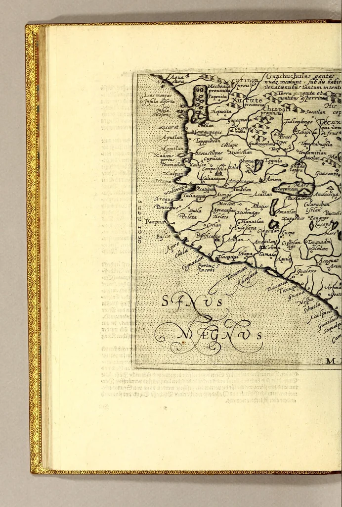 An illustration from Geographische vnd historische Beschreibung der uberauss grosser Landtschafft America: welche auch West Jndia, vnd jhrer grösse halben die New Welt genennet wirt. : Gar artig, vnd nach der Kunst in XX. Mappen oder Landtaffeln verfasset, vnd jetzt newlich in Kupffer gestochen, vnd an tag gegeben. : Dabey auff dem Rücken ieder Mappen gefunden wirdt, die Gestalt, Art, vne vornembste Gelgenheit der Landtschafft ... : Zu mehrem Verstand vnd Erklärung gemelter Landschafft America, ist hiebey gefügt ein schön vnd nützlicher Tractat von der Natur, Art, vnd Eygenschafft der Newer Welt ..., 1598, leaf 96