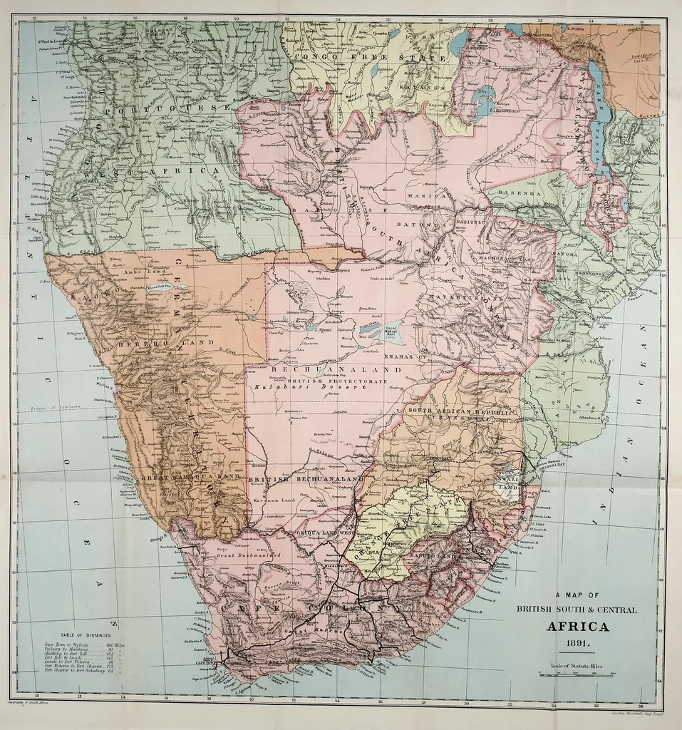 An illustration from Geography of Africa south of the Zambesi, 1892, leaf 425