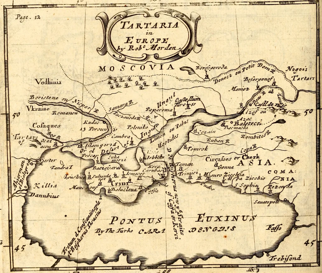 An illustration from Geography rectified; or, A description of the world, in all its kingdoms, provinces, countries ... As also their commodities, coins, weights, and measures, compared with those at London. Illustrated with seventy eight maps. The 3d ed., enl. To which is added a compleat geographical index to the whole, alphabetically digested. The whole work performed according to the more accurate observations and discoveries of modern authors, 1693, leaf 101