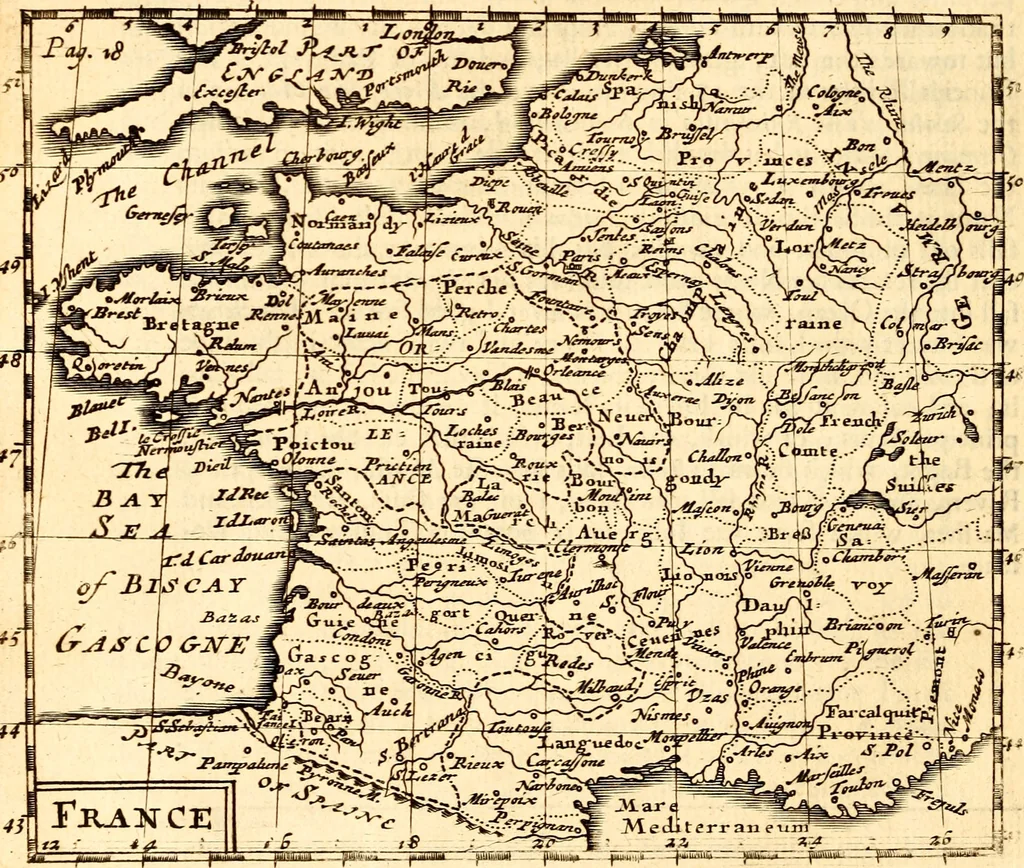 An illustration from Geography rectified; or, A description of the world, in all its kingdoms, provinces, countries ... As also their commodities, coins, weights, and measures, compared with those at London. Illustrated with seventy eight maps. The 3d ed., enl. To which is added a compleat geographical index to the whole, alphabetically digested. The whole work performed according to the more accurate observations and discoveries of modern authors, 1693, leaf 203
