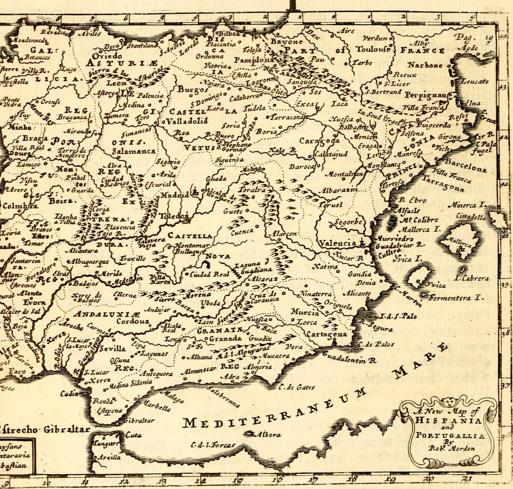 An illustration from Geography rectified; or, A description of the world, in all its kingdoms, provinces, countries ... As also their commodities, coins, weights, and measures, compared with those at London. Illustrated with seventy eight maps. The 3d ed., enl. To which is added a compleat geographical index to the whole, alphabetically digested. The whole work performed according to the more accurate observations and discoveries of modern authors, 1693, leaf 215