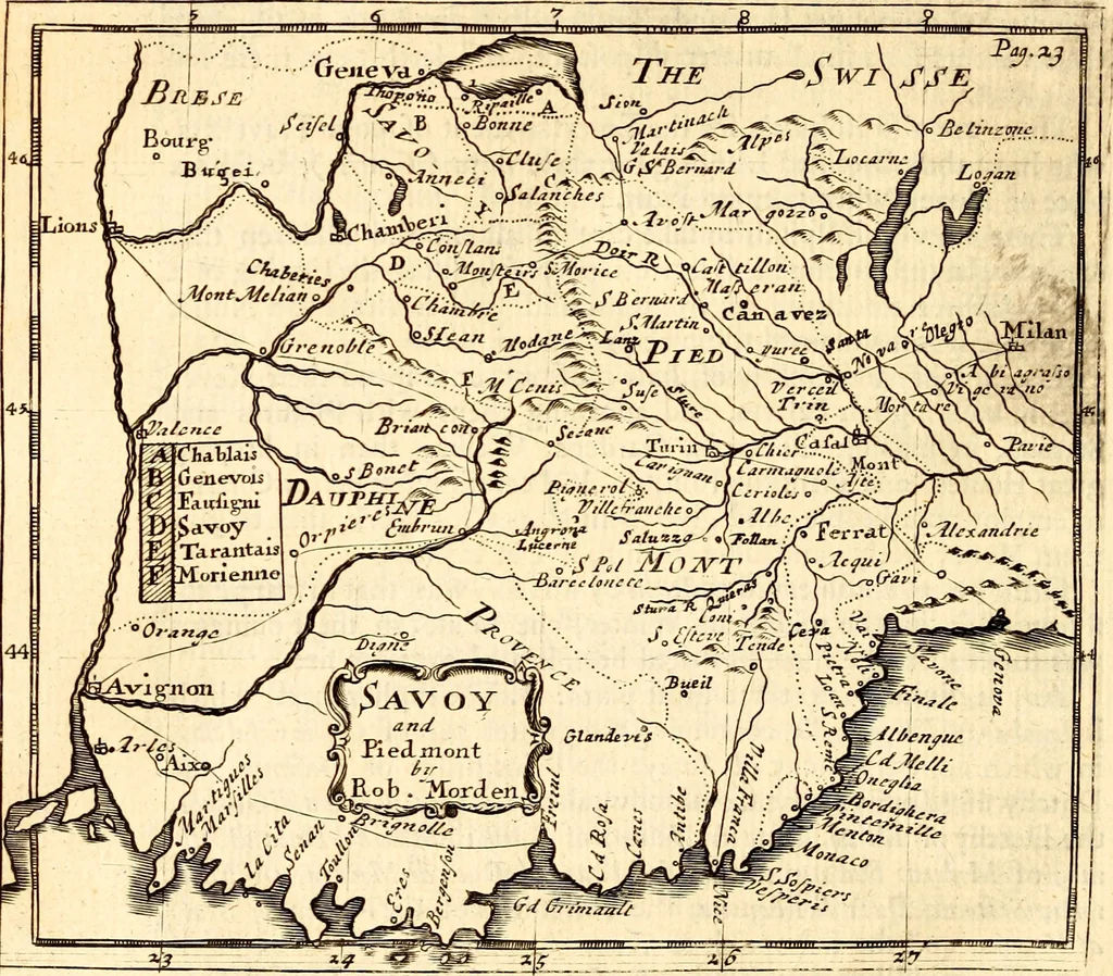 An illustration from Geography rectified; or, A description of the world, in all its kingdoms, provinces, countries ... As also their commodities, coins, weights, and measures, compared with those at London. Illustrated with seventy eight maps. The 3d ed., enl. To which is added a compleat geographical index to the whole, alphabetically digested. The whole work performed according to the more accurate observations and discoveries of modern authors, 1693, leaf 249