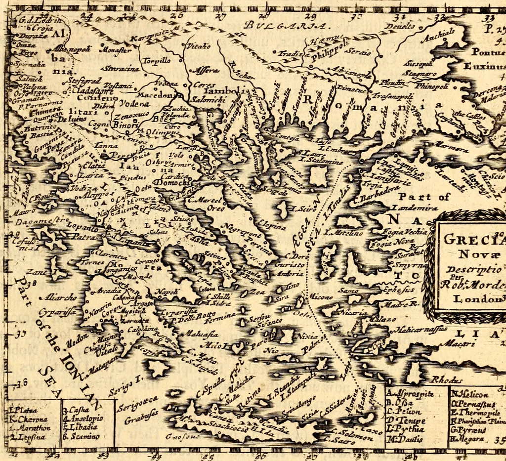 An illustration from Geography rectified; or, A description of the world, in all its kingdoms, provinces, countries ... As also their commodities, coins, weights, and measures, compared with those at London. Illustrated with seventy eight maps. The 3d ed., enl. To which is added a compleat geographical index to the whole, alphabetically digested. The whole work performed according to the more accurate observations and discoveries of modern authors, 1693, leaf 282