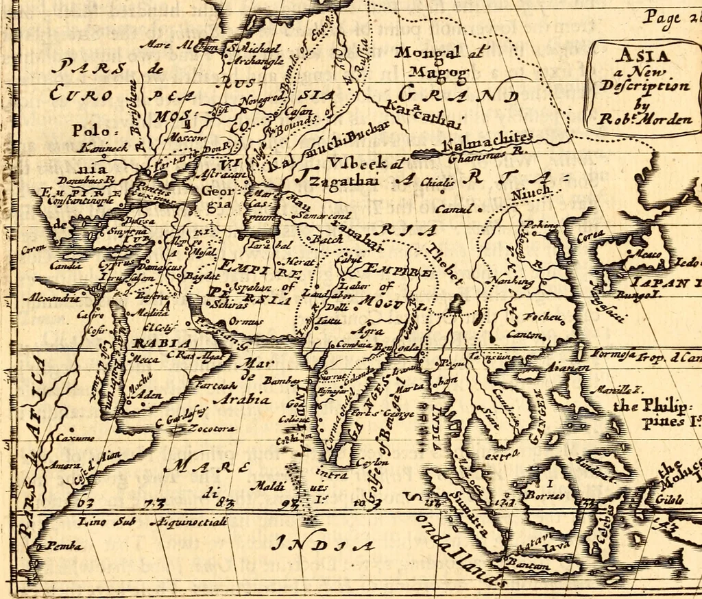 An illustration from Geography rectified; or, A description of the world, in all its kingdoms, provinces, countries ... As also their commodities, coins, weights, and measures, compared with those at London. Illustrated with seventy eight maps. The 3d ed., enl. To which is added a compleat geographical index to the whole, alphabetically digested. The whole work performed according to the more accurate observations and discoveries of modern authors, 1693, leaf 354