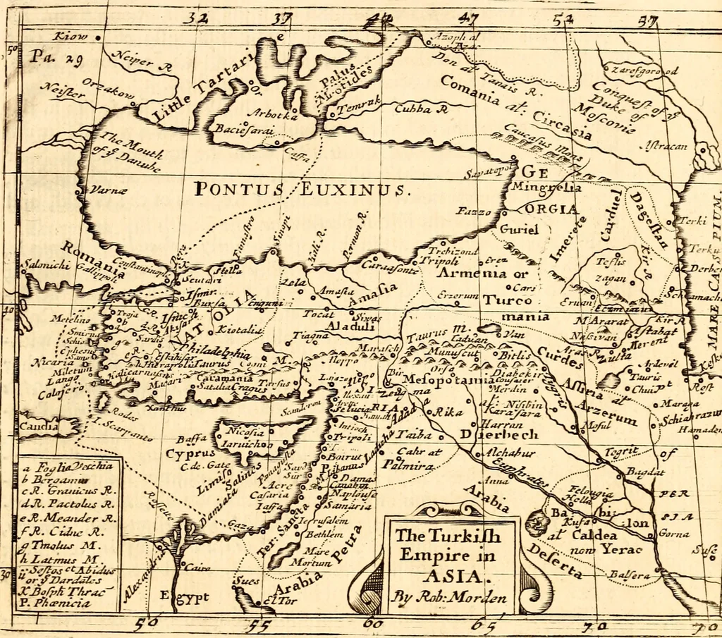 An illustration from Geography rectified; or, A description of the world, in all its kingdoms, provinces, countries ... As also their commodities, coins, weights, and measures, compared with those at London. Illustrated with seventy eight maps. The 3d ed., enl. To which is added a compleat geographical index to the whole, alphabetically digested. The whole work performed according to the more accurate observations and discoveries of modern authors, 1693, leaf 358