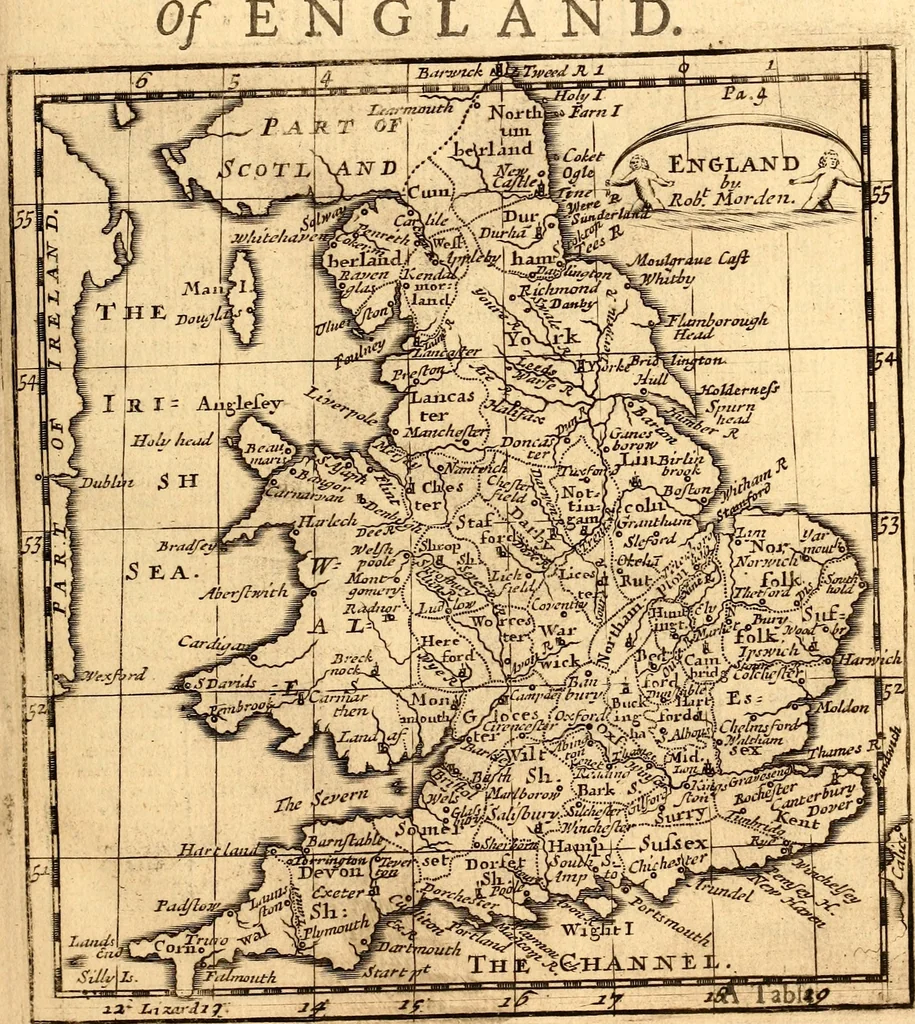 An illustration from Geography rectified; or, A description of the world, in all its kingdoms, provinces, countries ... As also their commodities, coins, weights, and measures, compared with those at London. Illustrated with seventy eight maps. The 3d ed., enl. To which is added a compleat geographical index to the whole, alphabetically digested. The whole work performed according to the more accurate observations and discoveries of modern authors, 1693, leaf 36