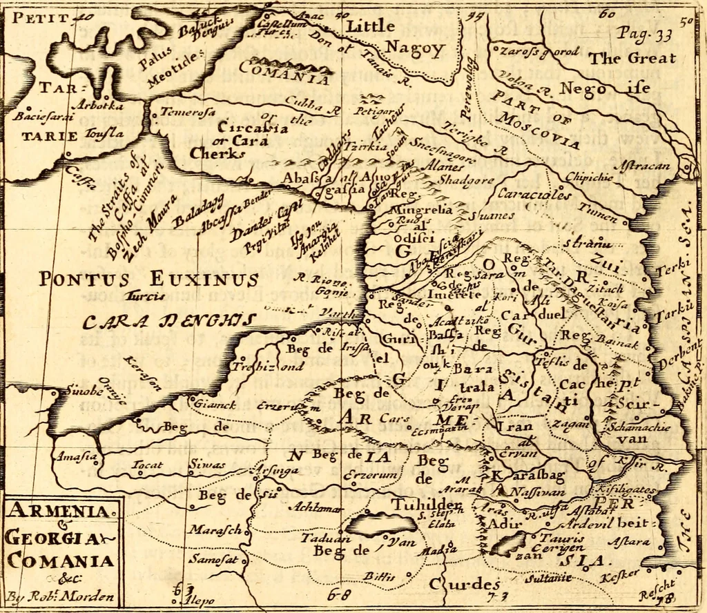 An illustration from Geography rectified; or, A description of the world, in all its kingdoms, provinces, countries ... As also their commodities, coins, weights, and measures, compared with those at London. Illustrated with seventy eight maps. The 3d ed., enl. To which is added a compleat geographical index to the whole, alphabetically digested. The whole work performed according to the more accurate observations and discoveries of modern authors, 1693, leaf 375