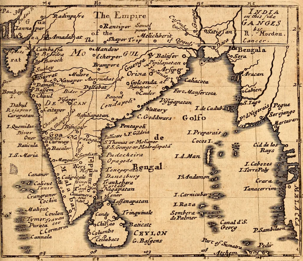 An illustration from Geography rectified; or, A description of the world, in all its kingdoms, provinces, countries ... As also their commodities, coins, weights, and measures, compared with those at London. Illustrated with seventy eight maps. The 3d ed., enl. To which is added a compleat geographical index to the whole, alphabetically digested. The whole work performed according to the more accurate observations and discoveries of modern authors, 1693, leaf 436