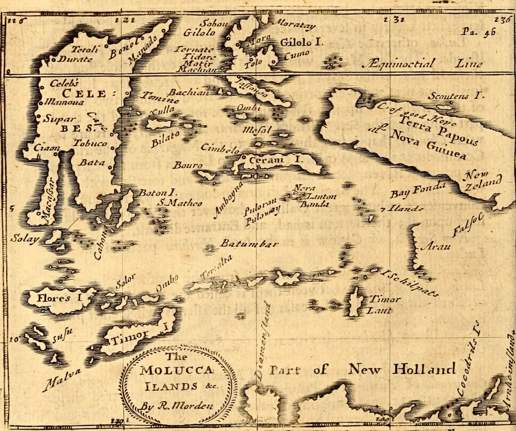 An illustration from Geography rectified; or, A description of the world, in all its kingdoms, provinces, countries ... As also their commodities, coins, weights, and measures, compared with those at London. Illustrated with seventy eight maps. The 3d ed., enl. To which is added a compleat geographical index to the whole, alphabetically digested. The whole work performed according to the more accurate observations and discoveries of modern authors, 1693, leaf 471
