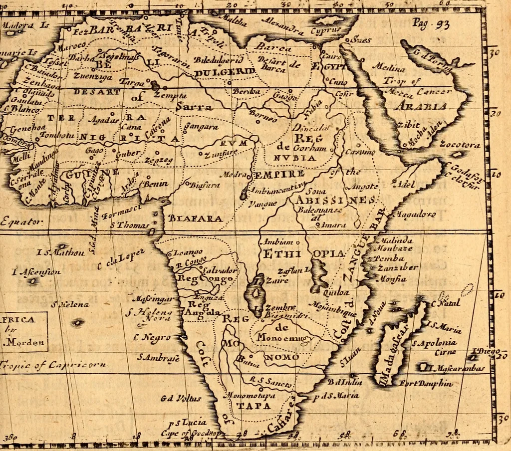 An illustration from Geography rectified; or, A description of the world, in all its kingdoms, provinces, countries ... As also their commodities, coins, weights, and measures, compared with those at London. Illustrated with seventy eight maps. The 3d ed., enl. To which is added a compleat geographical index to the whole, alphabetically digested. The whole work performed according to the more accurate observations and discoveries of modern authors, 1693, leaf 474