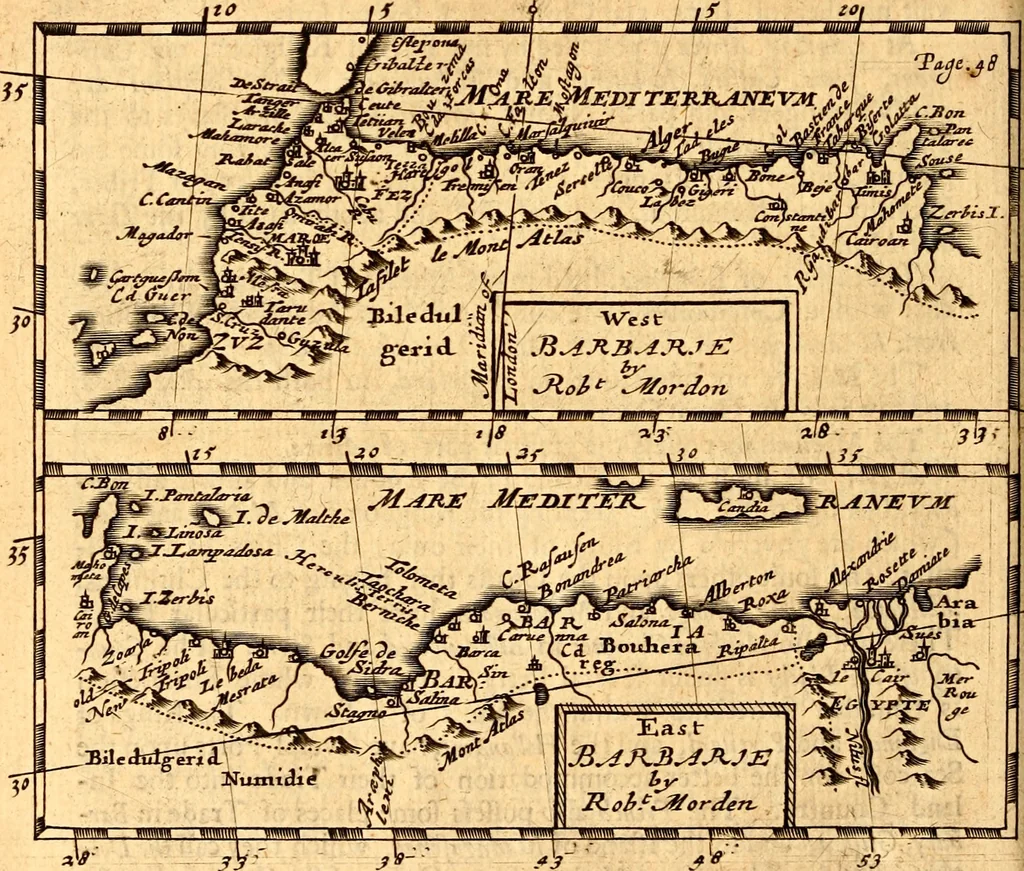 An illustration from Geography rectified; or, A description of the world, in all its kingdoms, provinces, countries ... As also their commodities, coins, weights, and measures, compared with those at London. Illustrated with seventy eight maps. The 3d ed., enl. To which is added a compleat geographical index to the whole, alphabetically digested. The whole work performed according to the more accurate observations and discoveries of modern authors, 1693, leaf 481