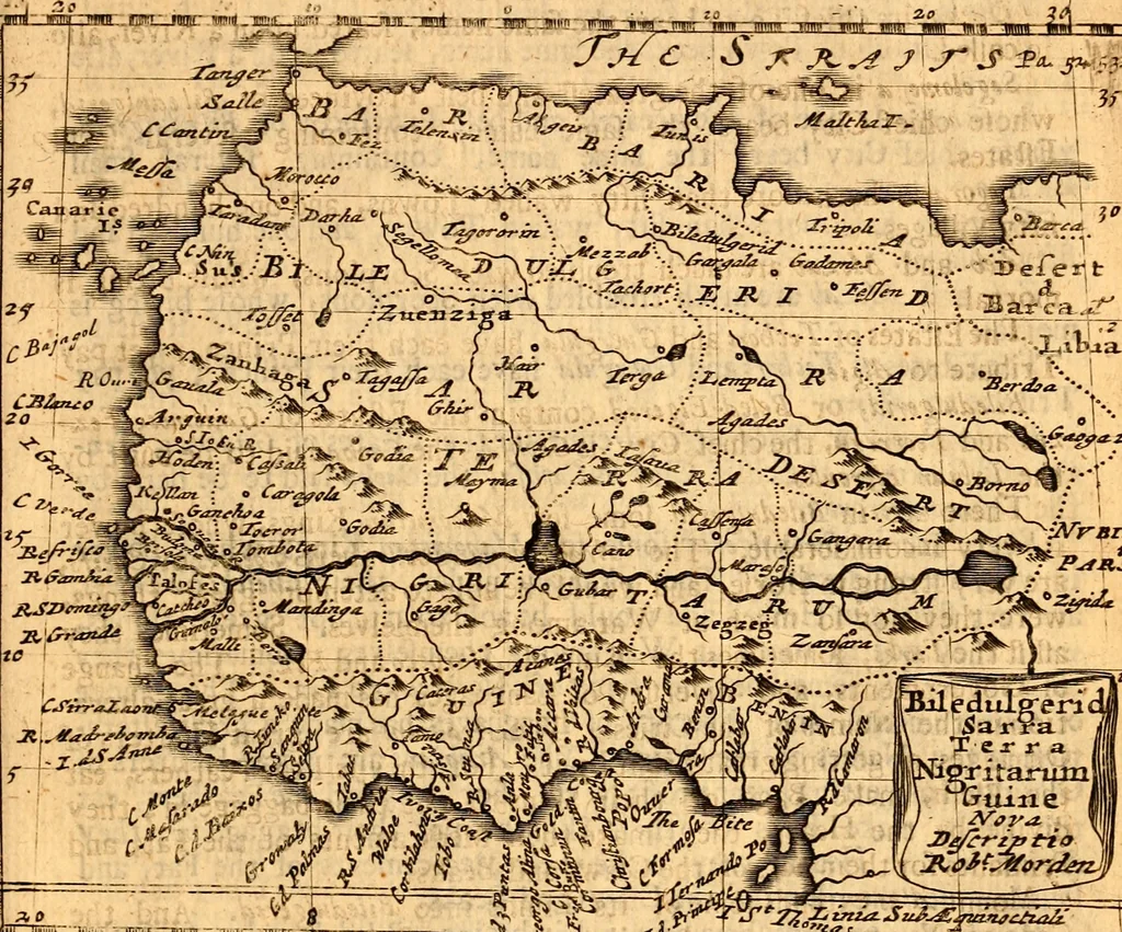 An illustration from Geography rectified; or, A description of the world, in all its kingdoms, provinces, countries ... As also their commodities, coins, weights, and measures, compared with those at London. Illustrated with seventy eight maps. The 3d ed., enl. To which is added a compleat geographical index to the whole, alphabetically digested. The whole work performed according to the more accurate observations and discoveries of modern authors, 1693, leaf 516