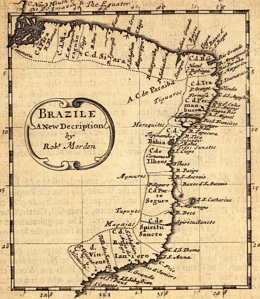 An illustration from Geography rectified; or, A description of the world, in all its kingdoms, provinces, countries ... As also their commodities, coins, weights, and measures, compared with those at London. Illustrated with seventy eight maps. The 3d ed., enl. To which is added a compleat geographical index to the whole, alphabetically digested. The whole work performed according to the more accurate observations and discoveries of modern authors, 1693, leaf 566