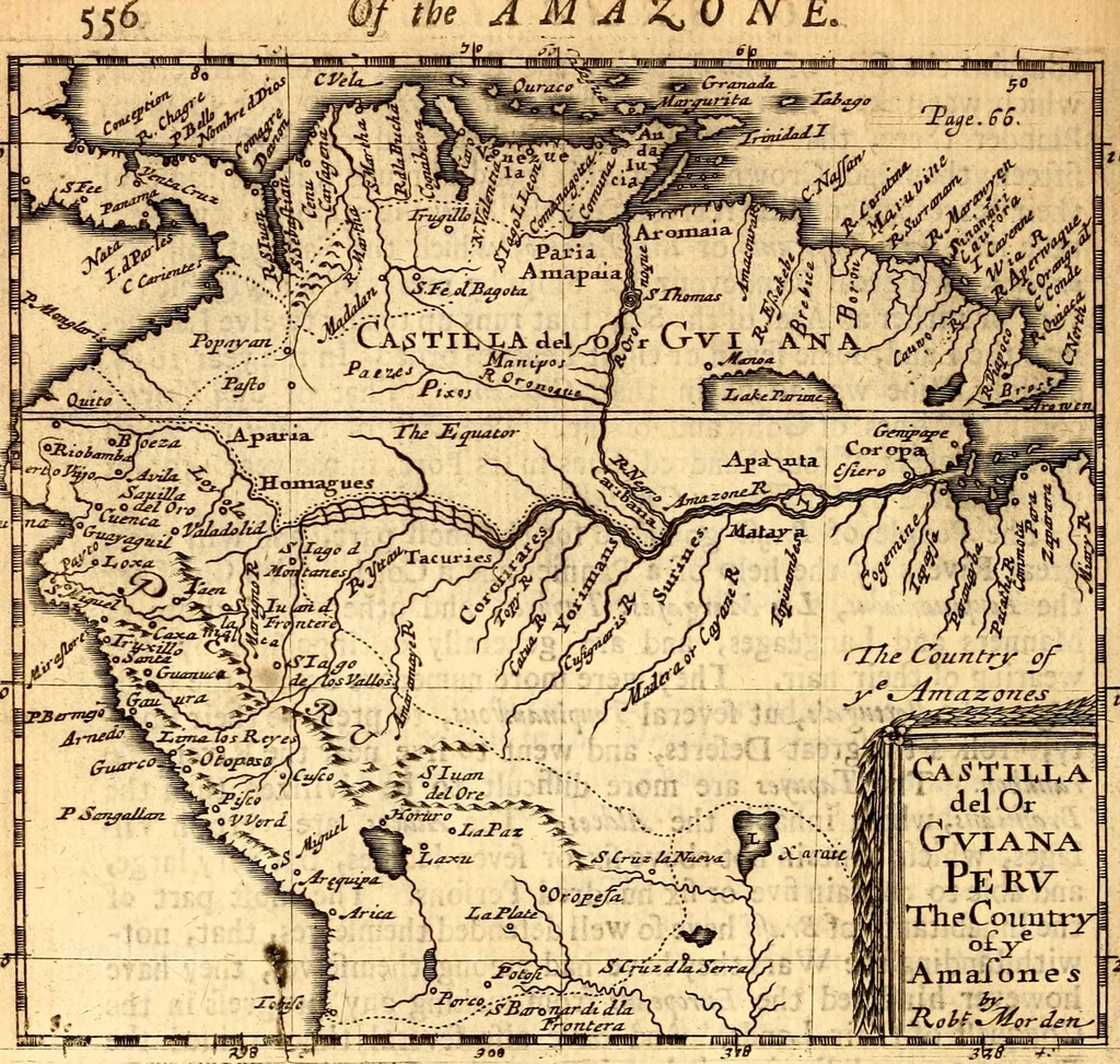 An illustration from Geography rectified; or, A description of the world, in all its kingdoms, provinces, countries ... As also their commodities, coins, weights, and measures, compared with those at London. Illustrated with seventy eight maps. The 3d ed., enl. To which is added a compleat geographical index to the whole, alphabetically digested. The whole work performed according to the more accurate observations and discoveries of modern authors, 1693, leaf 569