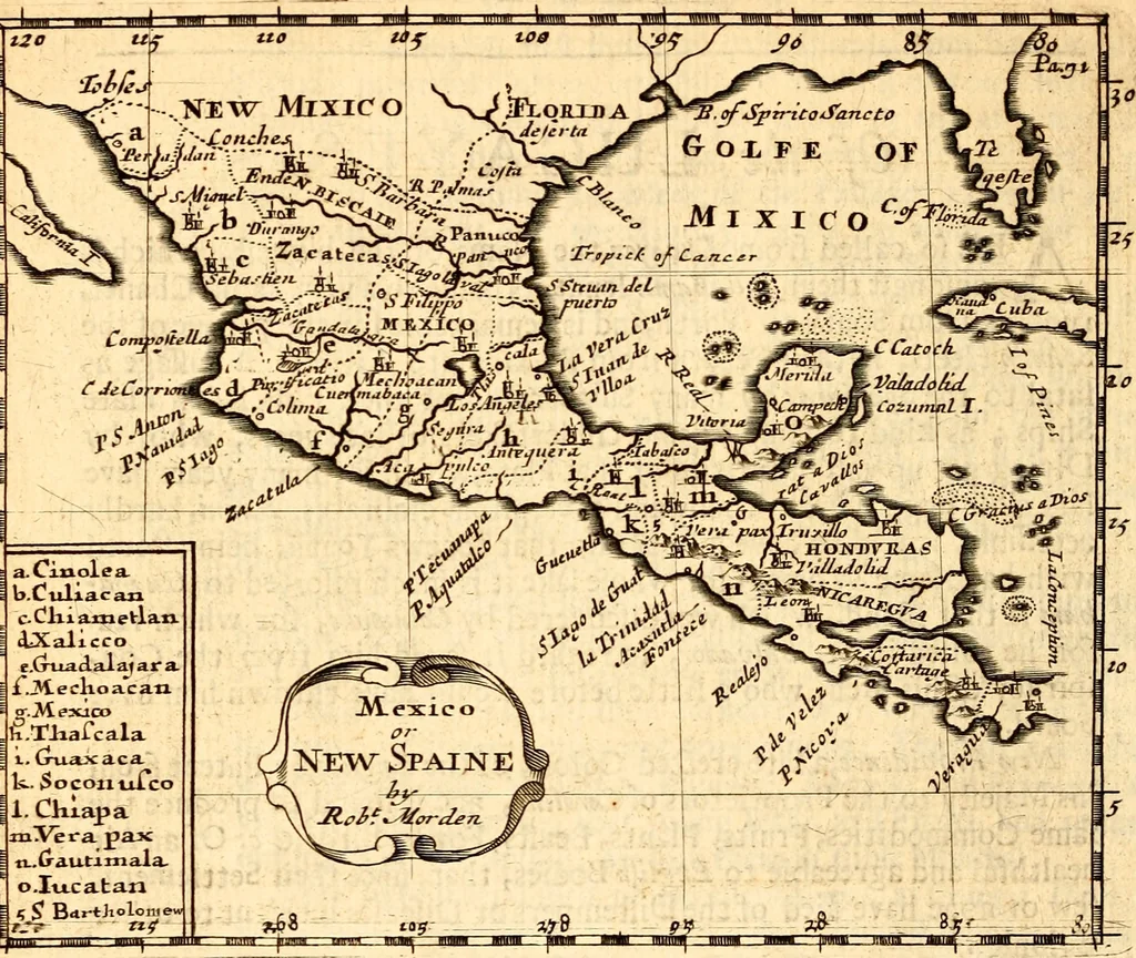 An illustration from Geography rectified; or, A description of the world, in all its kingdoms, provinces, countries ... As also their commodities, coins, weights, and measures, compared with those at London. Illustrated with seventy eight maps. The 3d ed., enl. To which is added a compleat geographical index to the whole, alphabetically digested. The whole work performed according to the more accurate observations and discoveries of modern authors, 1693, leaf 591
