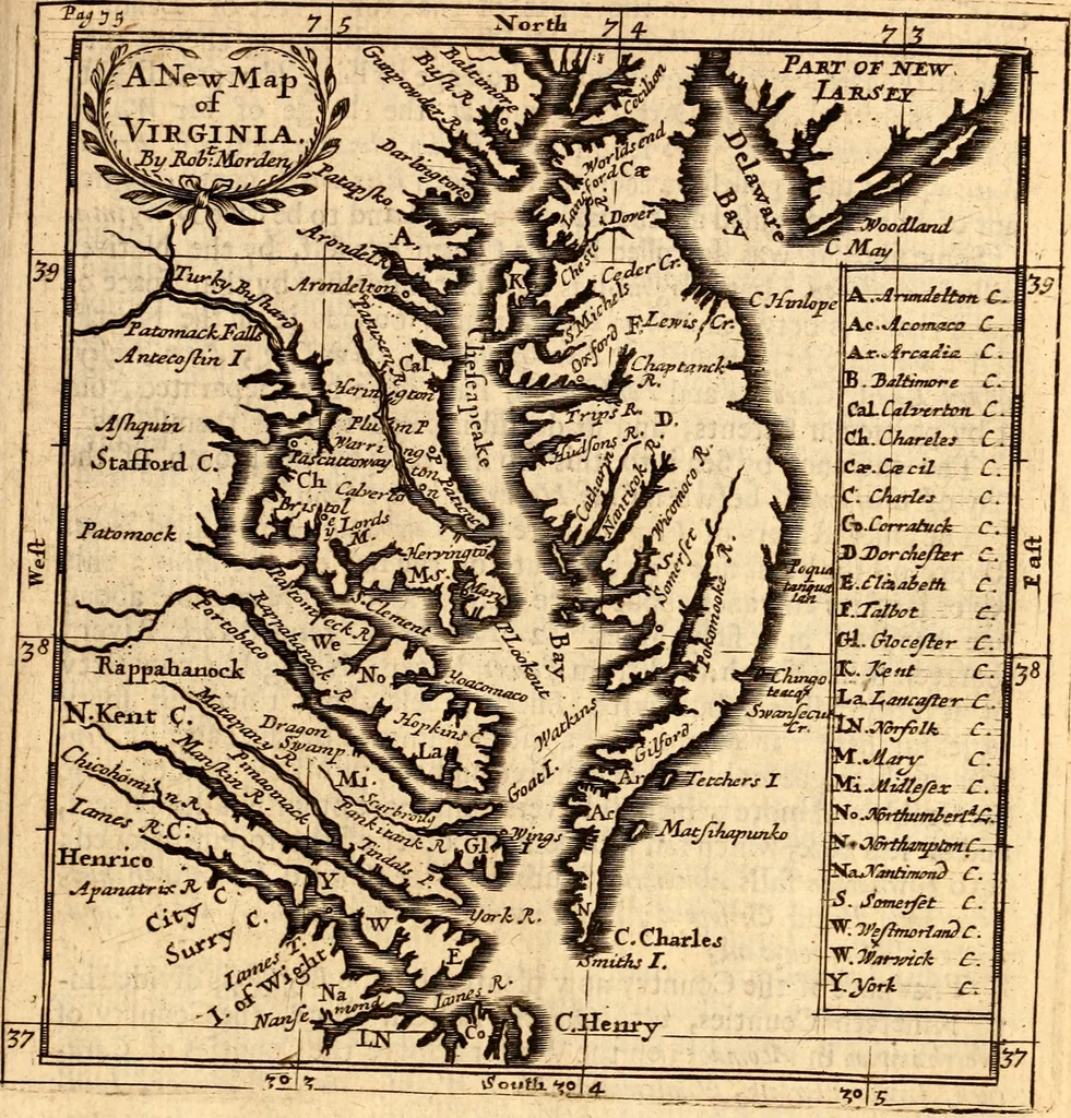 An illustration from Geography rectified; or, A description of the world, in all its kingdoms, provinces, countries ... As also their commodities, coins, weights, and measures, compared with those at London. Illustrated with seventy eight maps. The 3d ed., enl. To which is added a compleat geographical index to the whole, alphabetically digested. The whole work performed according to the more accurate observations and discoveries of modern authors, 1693, leaf 606