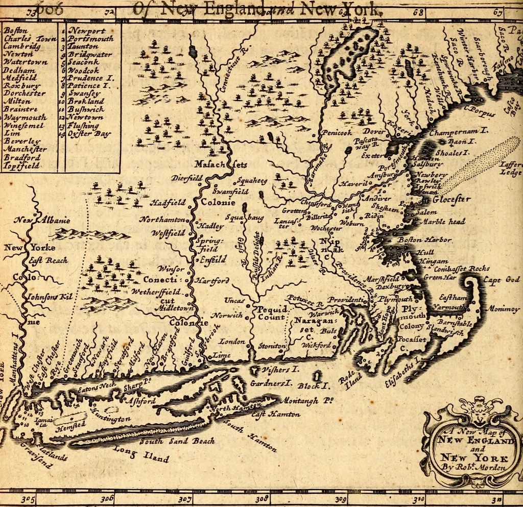 An illustration from Geography rectified; or, A description of the world, in all its kingdoms, provinces, countries ... As also their commodities, coins, weights, and measures, compared with those at London. Illustrated with seventy eight maps. The 3d ed., enl. To which is added a compleat geographical index to the whole, alphabetically digested. The whole work performed according to the more accurate observations and discoveries of modern authors, 1693, leaf 621