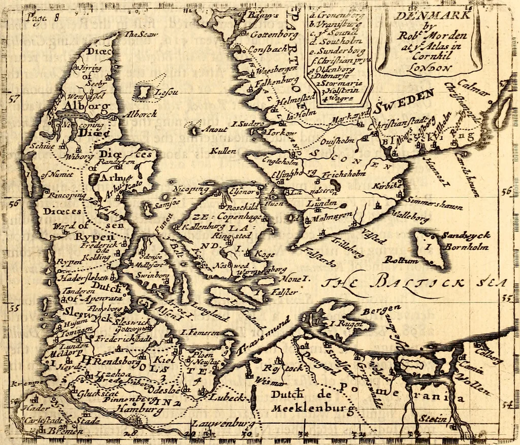 An illustration from Geography rectified; or, A description of the world, in all its kingdoms, provinces, countries ... As also their commodities, coins, weights, and measures, compared with those at London. Illustrated with seventy eight maps. The 3d ed., enl. To which is added a compleat geographical index to the whole, alphabetically digested. The whole work performed according to the more accurate observations and discoveries of modern authors, 1693, leaf 66