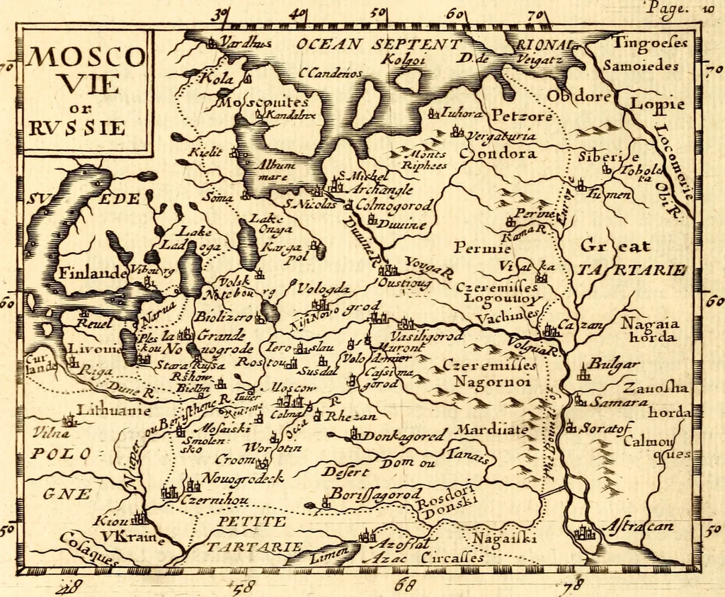 An illustration from Geography rectified; or, A description of the world, in all its kingdoms, provinces, countries ... As also their commodities, coins, weights, and measures, compared with those at London. Illustrated with seventy eight maps. The 3d ed., enl. To which is added a compleat geographical index to the whole, alphabetically digested. The whole work performed according to the more accurate observations and discoveries of modern authors, 1693, leaf 85