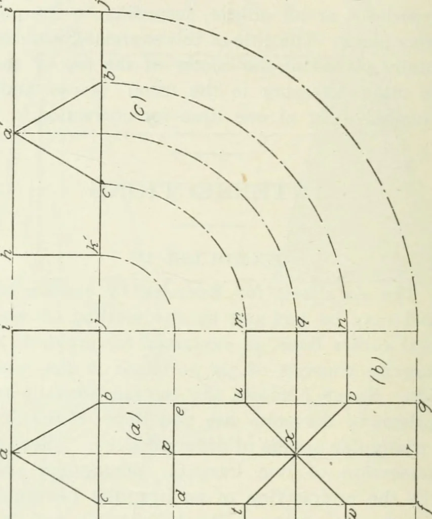 An illustration from Geometrical drawing, projection drawing, freehand and ornamental drawing, wash work and brush drawing, elementary perspective drawing, architectural drawing, 1921, leaf 111