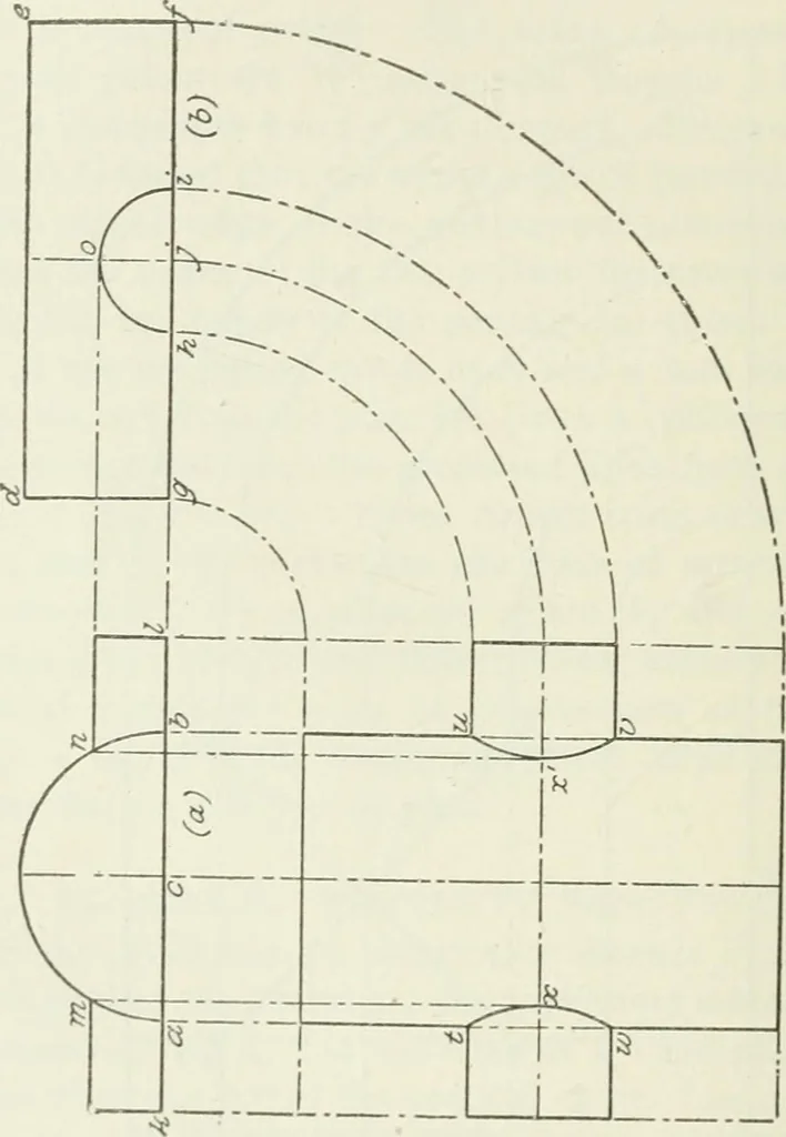 An illustration from Geometrical drawing, projection drawing, freehand and ornamental drawing, wash work and brush drawing, elementary perspective drawing, architectural drawing, 1921, leaf 119