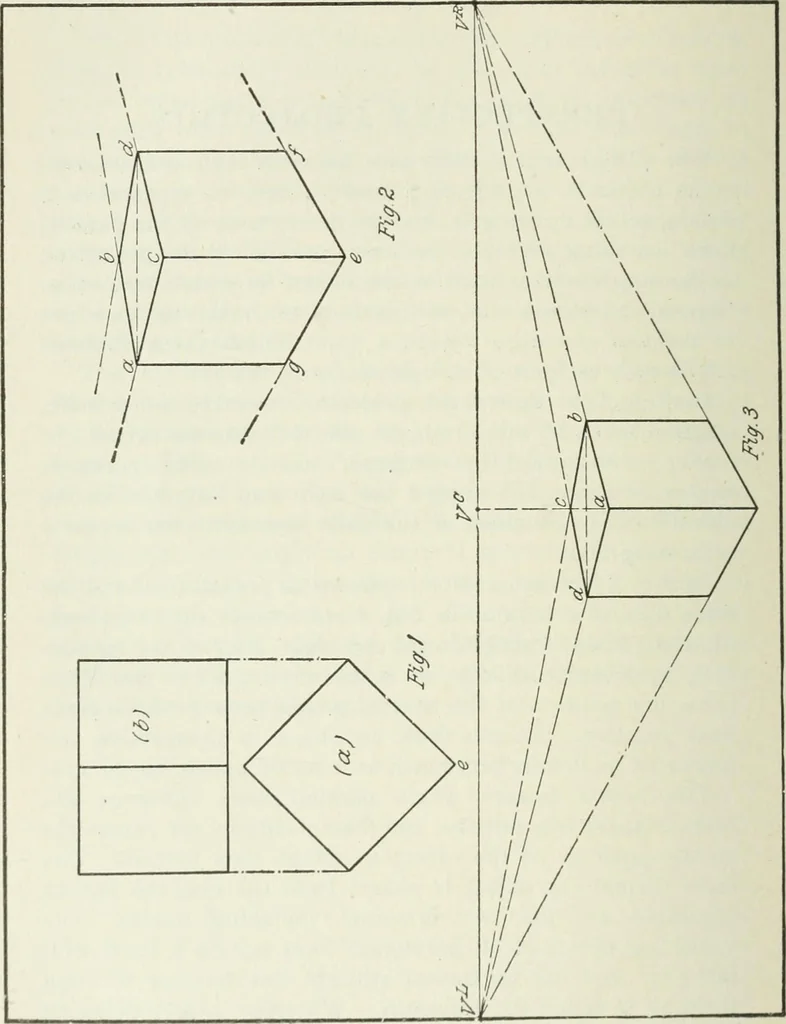 An illustration from Geometrical drawing, projection drawing, freehand and ornamental drawing, wash work and brush drawing, elementary perspective drawing, architectural drawing, 1921, leaf 131
