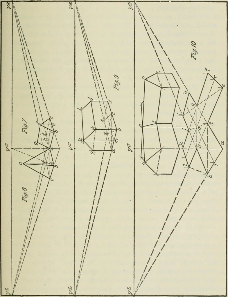 An illustration from Geometrical drawing, projection drawing, freehand and ornamental drawing, wash work and brush drawing, elementary perspective drawing, architectural drawing, 1921, leaf 134