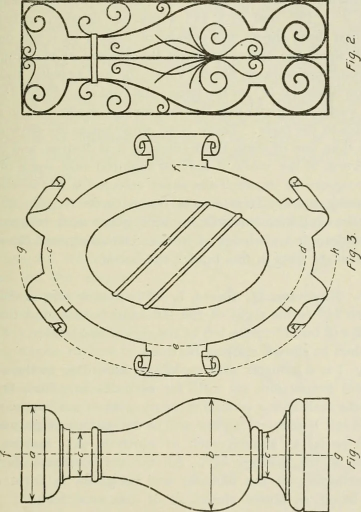 An illustration from Geometrical drawing, projection drawing, freehand and ornamental drawing, wash work and brush drawing, elementary perspective drawing, architectural drawing, 1921, leaf 184