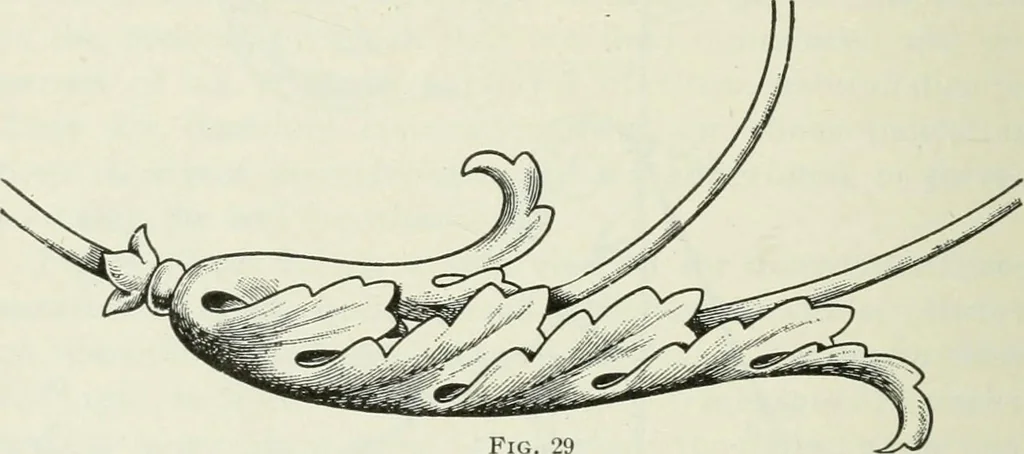An illustration from Geometrical drawing, projection drawing, freehand and ornamental drawing, wash work and brush drawing, elementary perspective drawing, architectural drawing, 1921, leaf 227
