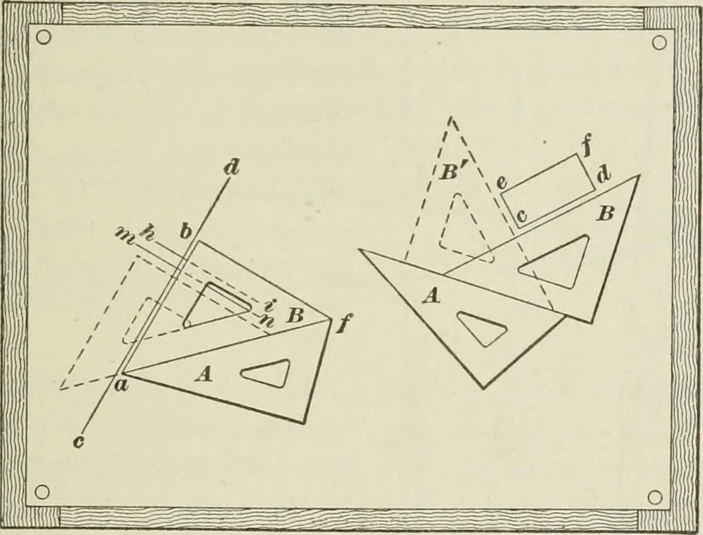An illustration from Geometrical drawing, projection drawing, freehand and ornamental drawing, wash work and brush drawing, elementary perspective drawing, architectural drawing, 1921, leaf 24