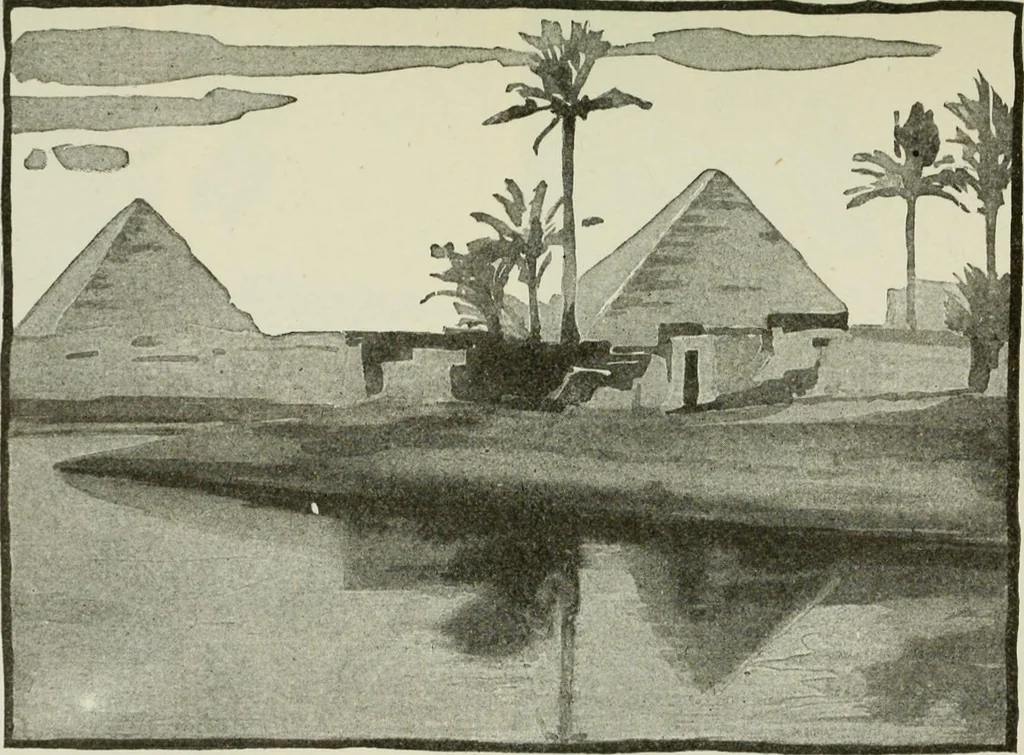 An illustration from Geometrical drawing, projection drawing, freehand and ornamental drawing, wash work and brush drawing, elementary perspective drawing, architectural drawing, 1921, leaf 270