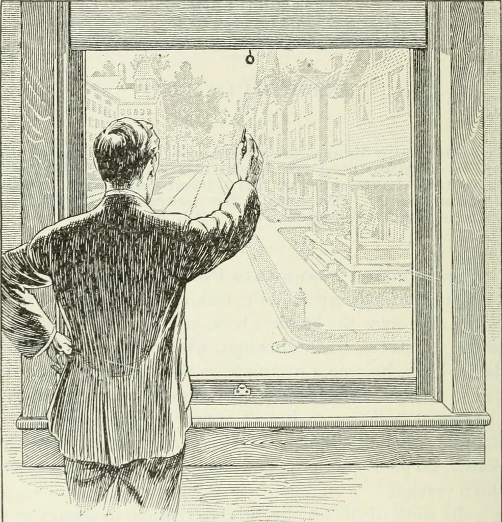 An illustration from Geometrical drawing, projection drawing, freehand and ornamental drawing, wash work and brush drawing, elementary perspective drawing, architectural drawing, 1921, leaf 281