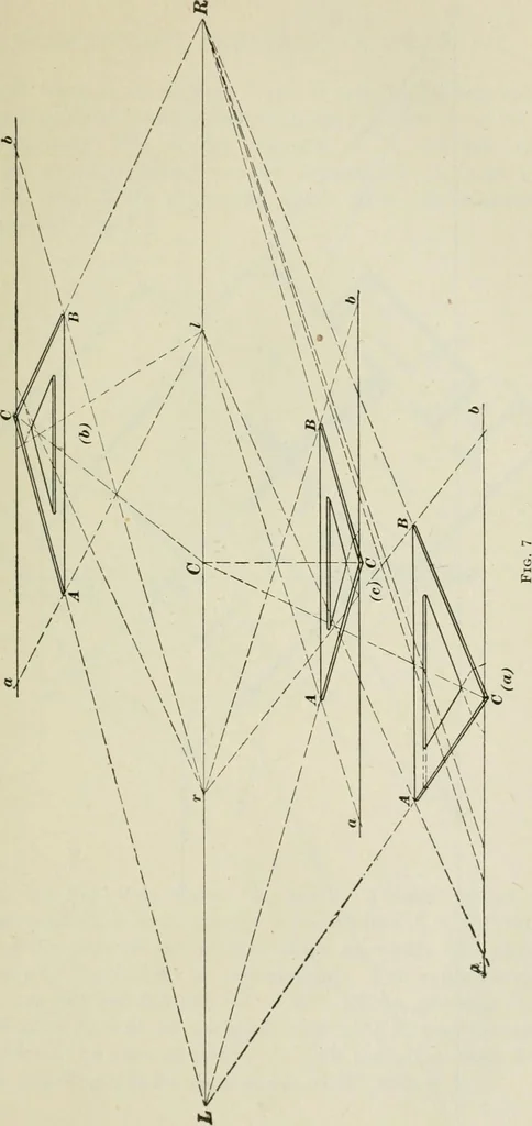 An illustration from Geometrical drawing, projection drawing, freehand and ornamental drawing, wash work and brush drawing, elementary perspective drawing, architectural drawing, 1921, leaf 288