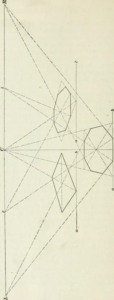 An illustration from Geometrical drawing, projection drawing, freehand and ornamental drawing, wash work and brush drawing, elementary perspective drawing, architectural drawing, 1921, leaf 289
