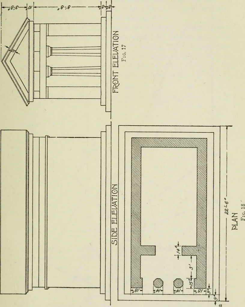 An illustration from Geometrical drawing, projection drawing, freehand and ornamental drawing, wash work and brush drawing, elementary perspective drawing, architectural drawing, 1921, leaf 308