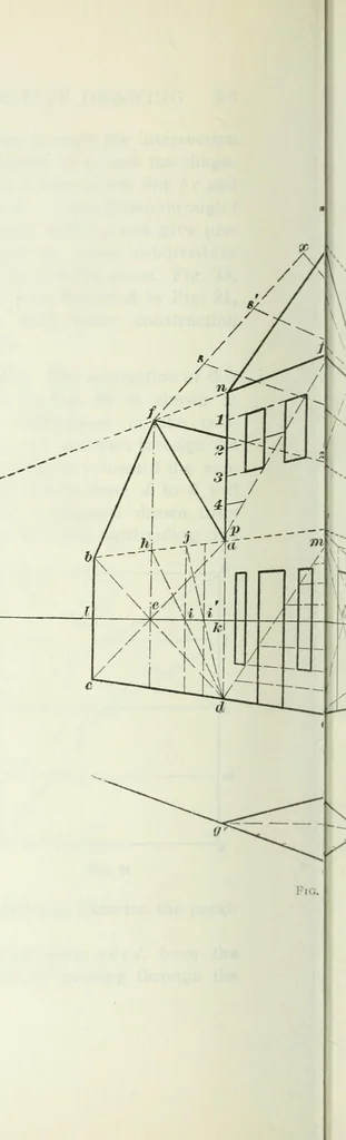 An illustration from Geometrical drawing, projection drawing, freehand and ornamental drawing, wash work and brush drawing, elementary perspective drawing, architectural drawing, 1921, leaf 315
